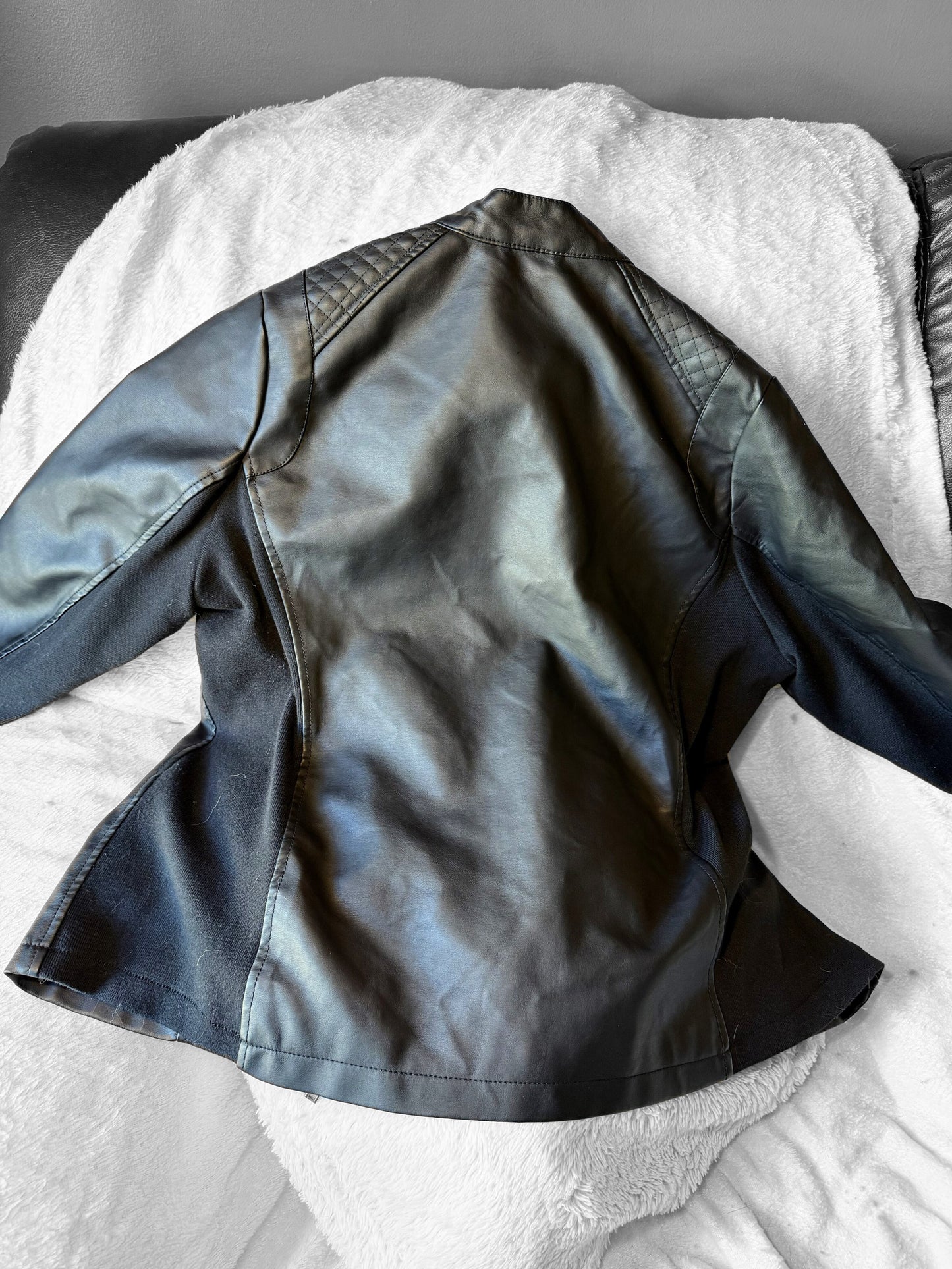 Plus Black Leather Jacket 1X