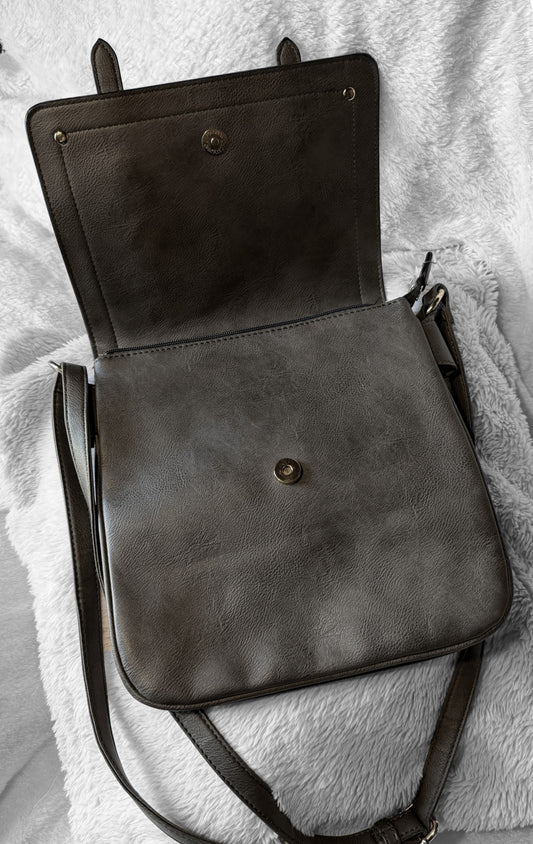 Grey Pleather Purse
