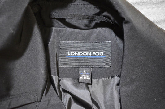 London Fog Black Trench Large