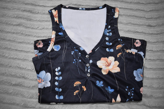 Floral Stretch Tank Top Medium