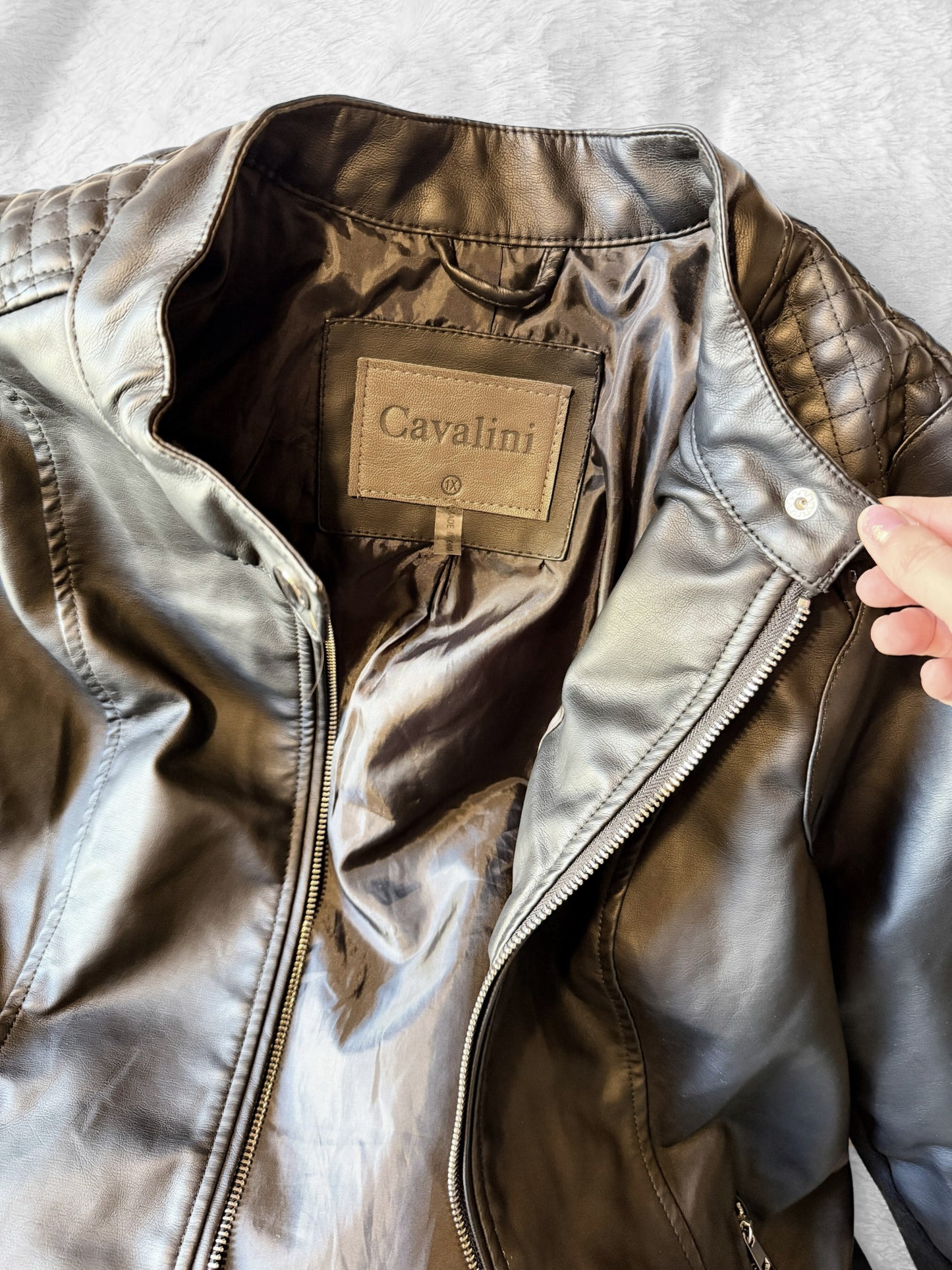 Plus Black Leather Jacket 1X