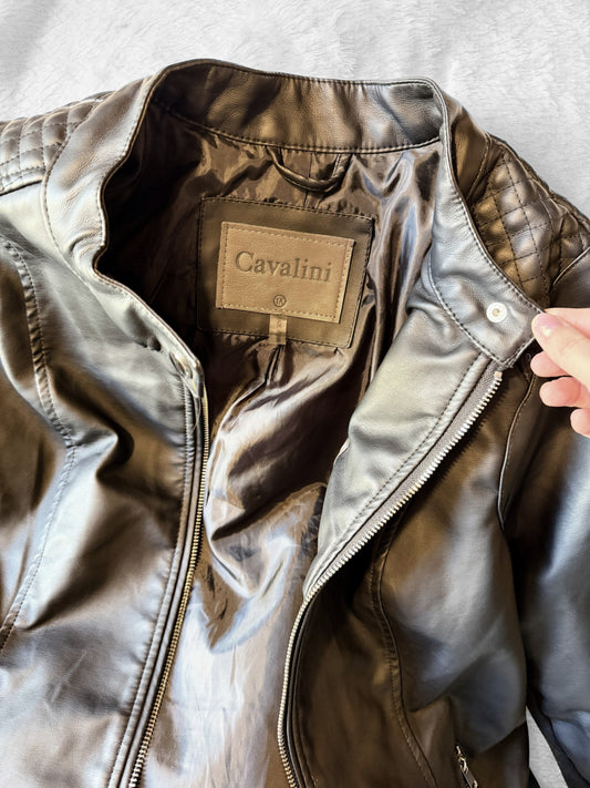 Plus Black Leather Jacket 1X