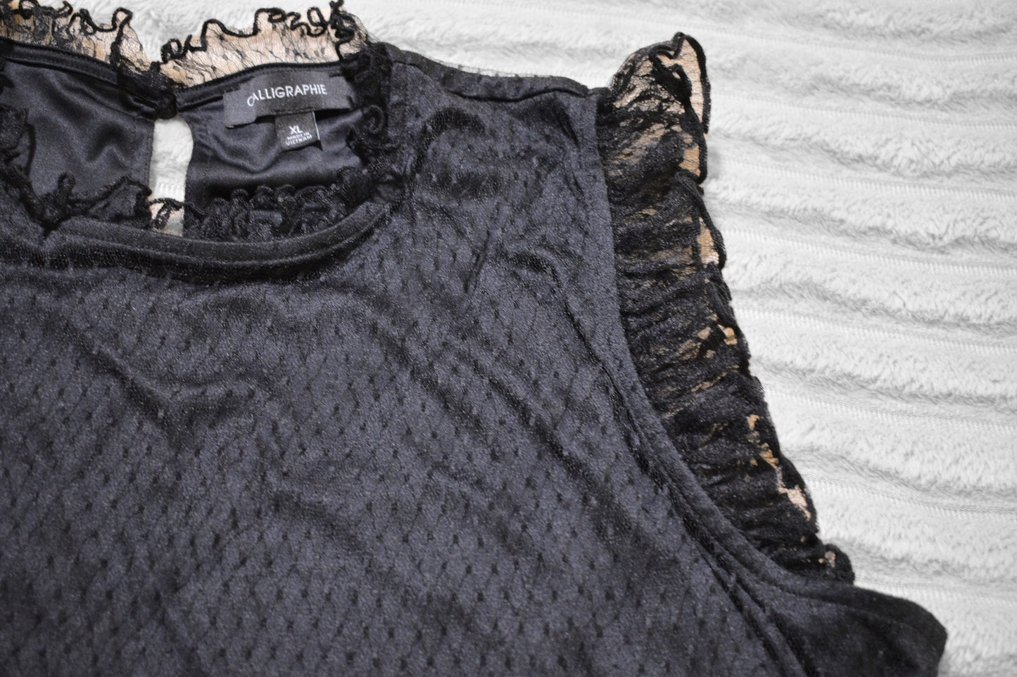 Calligraphie Black Lace Blouse XL