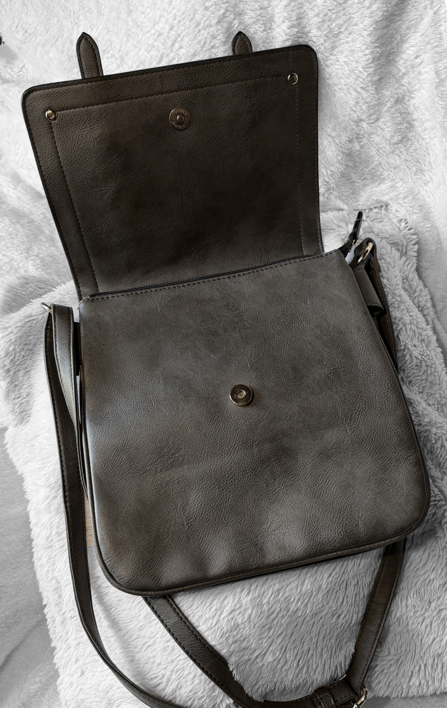 Grey Pleather Purse