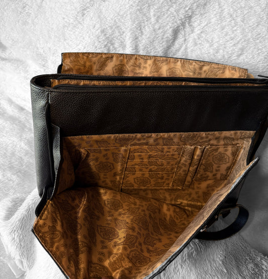 Extra Large Black Leather Purse