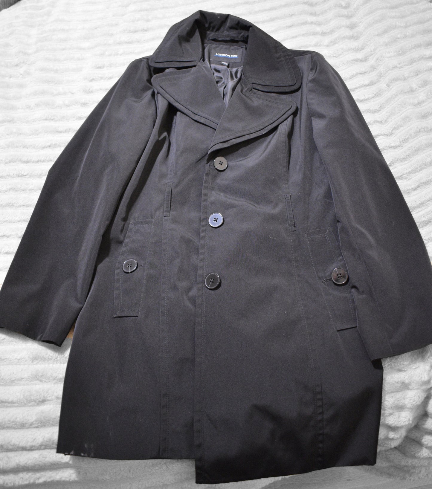 London Fog Black Trench Large