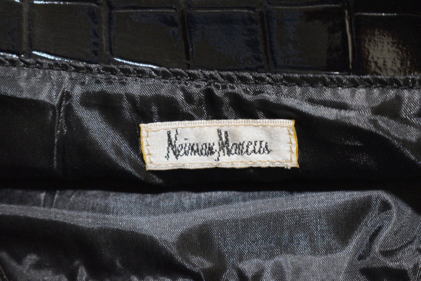 Neiman Marcus Black Leather Bag