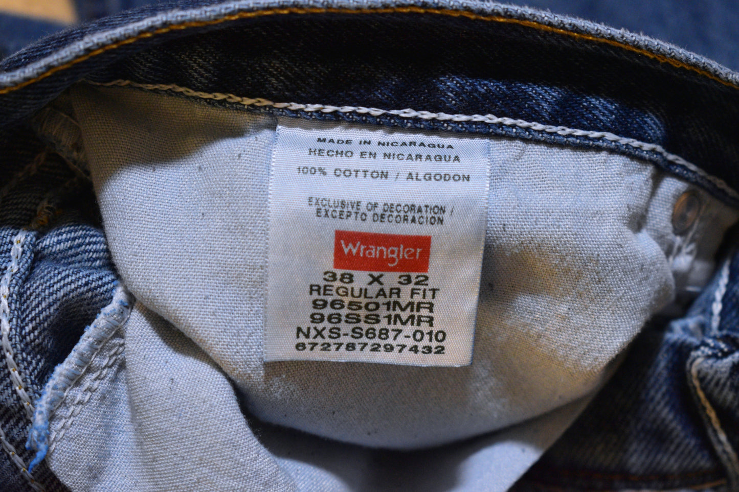 Mens Wrangler Jeans 38x32